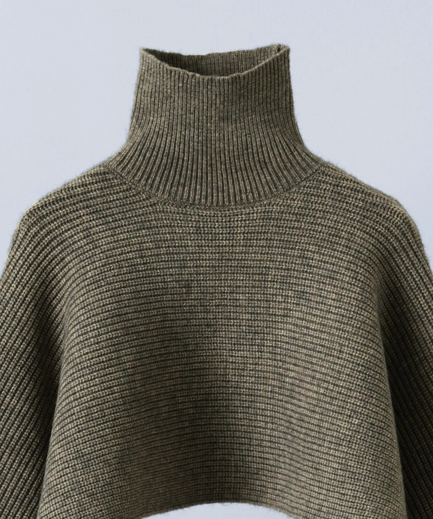Alpaca touch turtleneck wide poncho