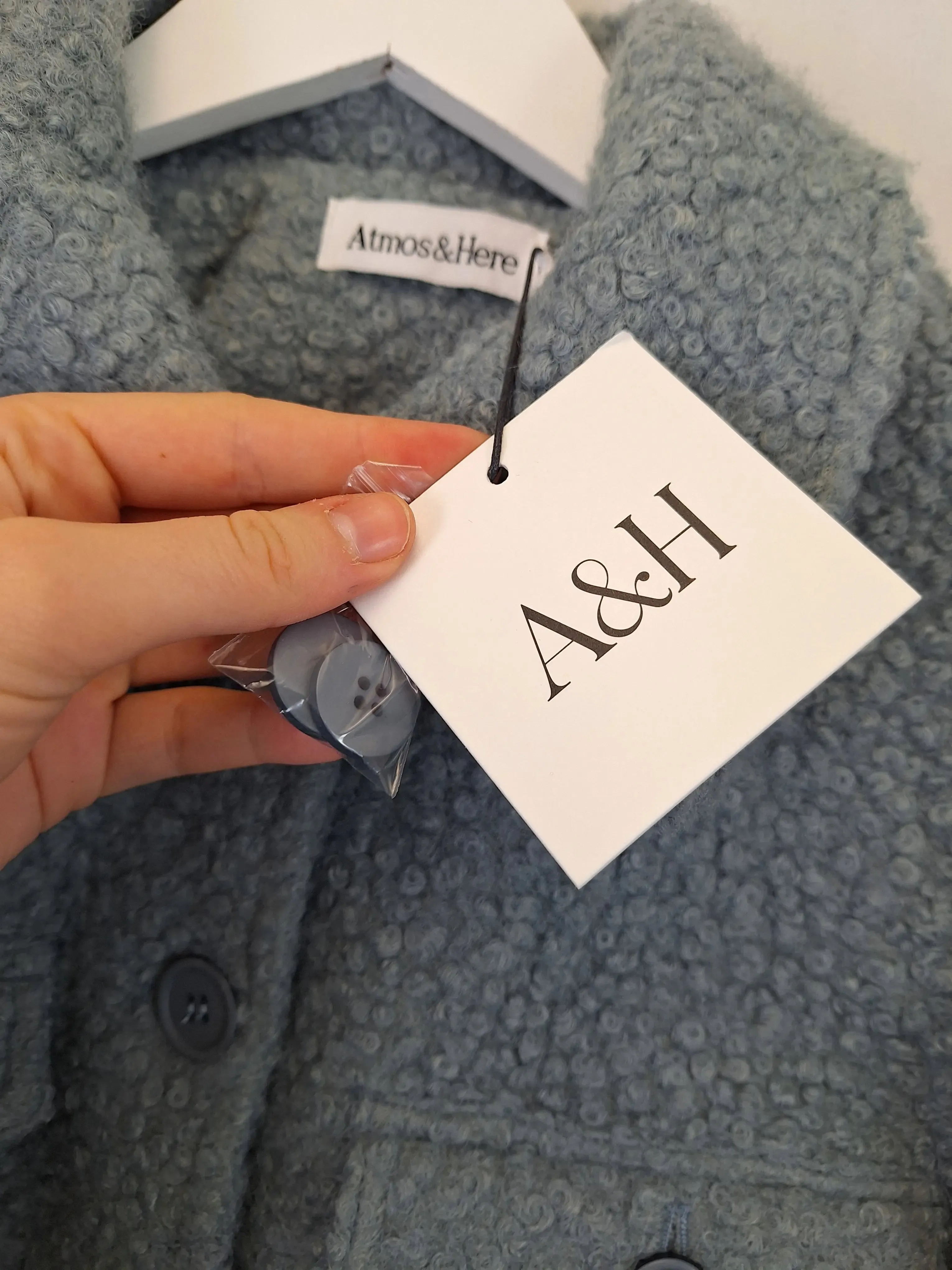 Atmos & Here Classic Slate Boucle Jacket Size 6