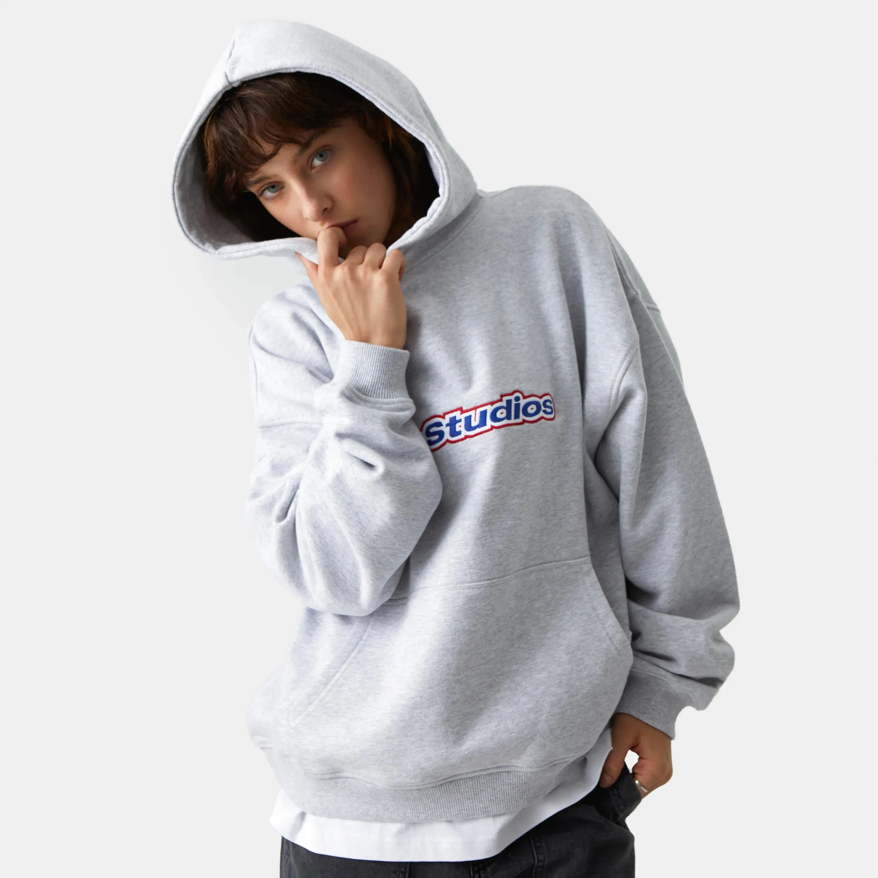 Box Heather Grey Oversized Hoodie