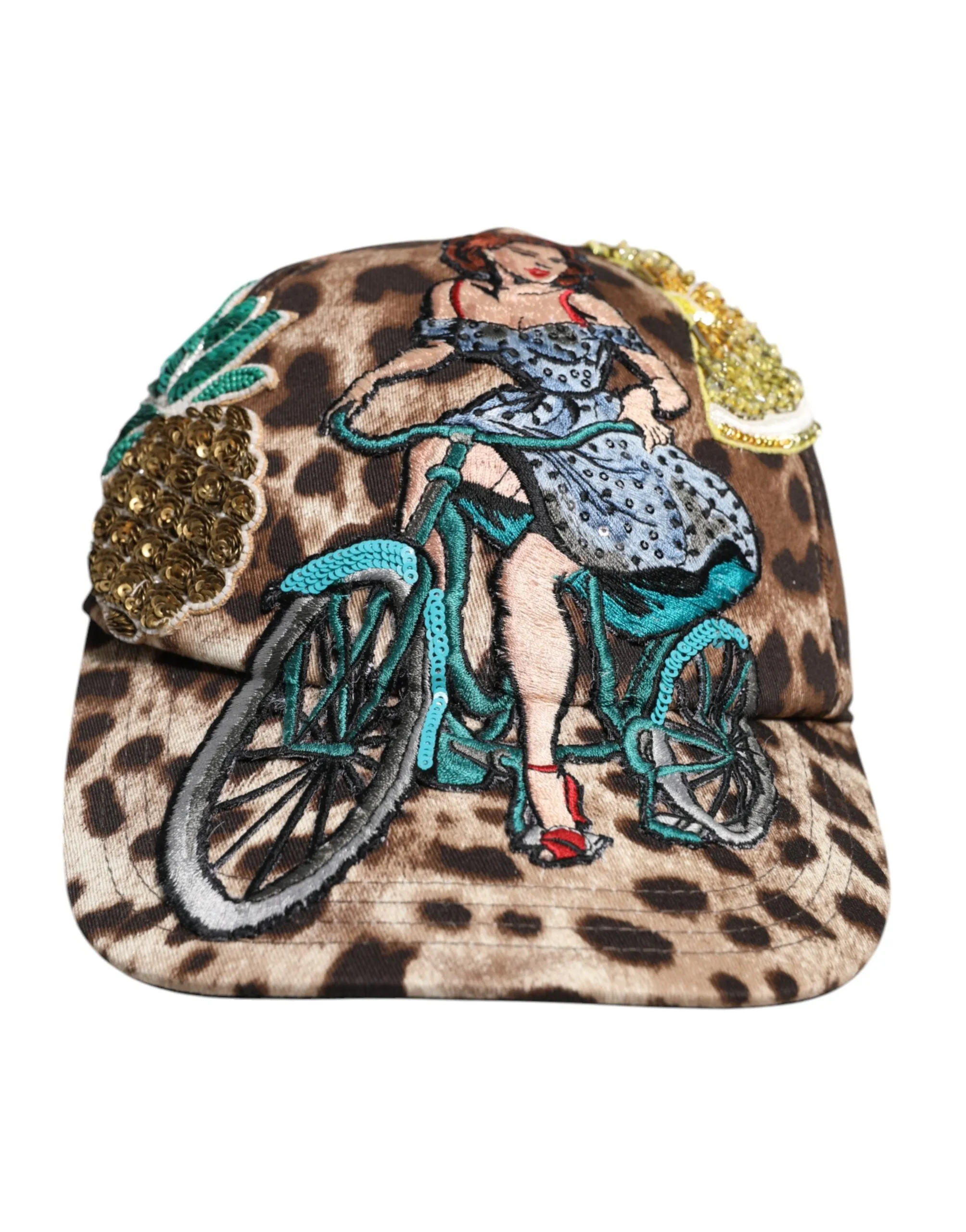 Brown Leopard Sequin Sicily Baseball Cap