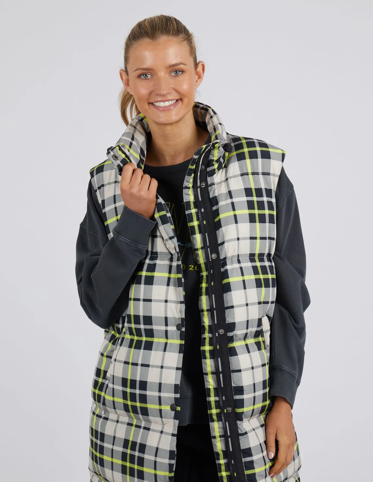 Check It Long Line Vest - Check