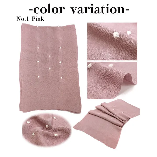Chirimen Crepe Silk Obiage;Obi Bastle -Koboshi Shibori Pattern / 4 colors-