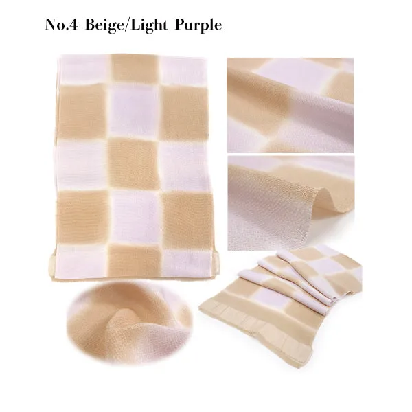 Chirimen Crepe Silk Obiage,Obi Bustle; Two-color checkered pattern
