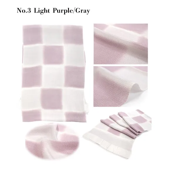 Chirimen Crepe Silk Obiage,Obi Bustle; Two-color checkered pattern