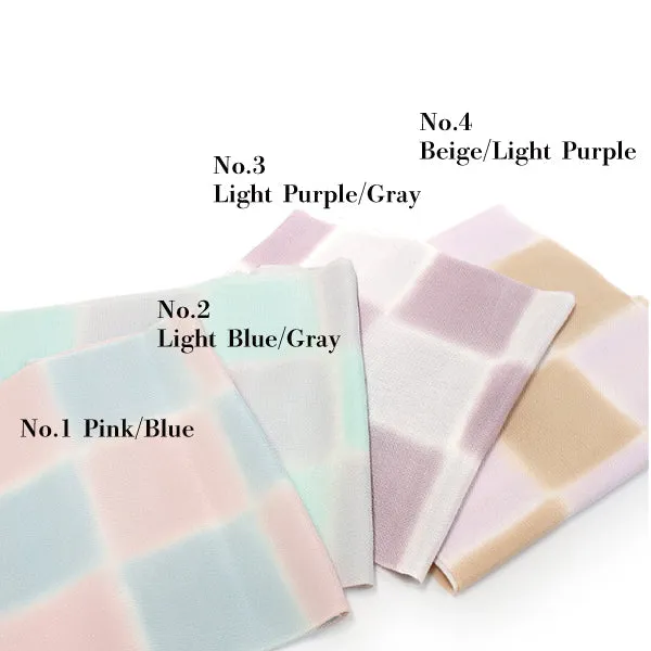 Chirimen Crepe Silk Obiage,Obi Bustle; Two-color checkered pattern