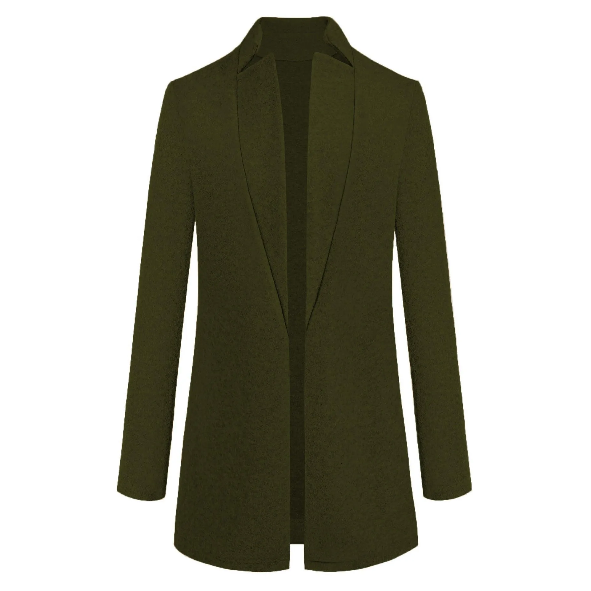 Fashion solid color stand collar woolen coat