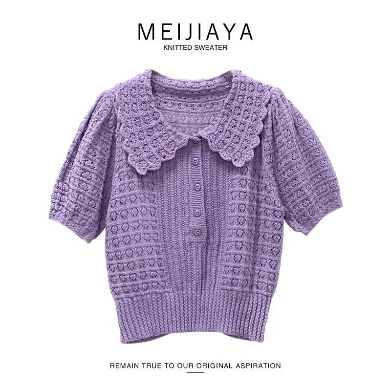 Gentle Hand Crocheting Hollow Knitted Short Sleeve
