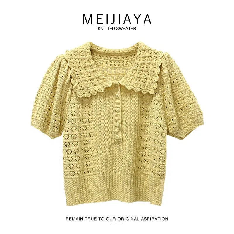 Gentle Hand Crocheting Hollow Knitted Short Sleeve