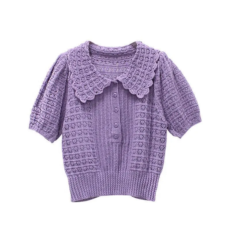 Gentle Hand Crocheting Hollow Knitted Short Sleeve