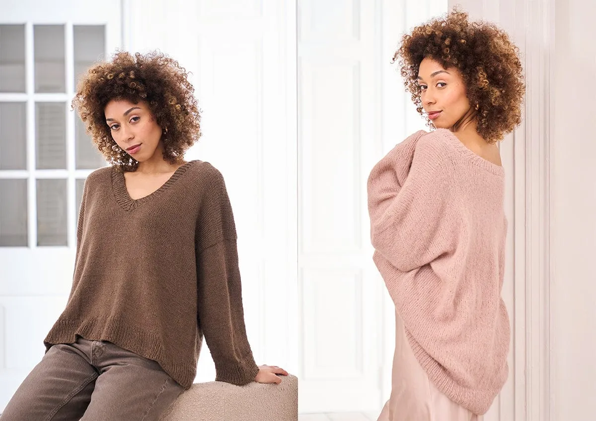 HEACHAM V-neck Sweater Kit in Alpaca Wool