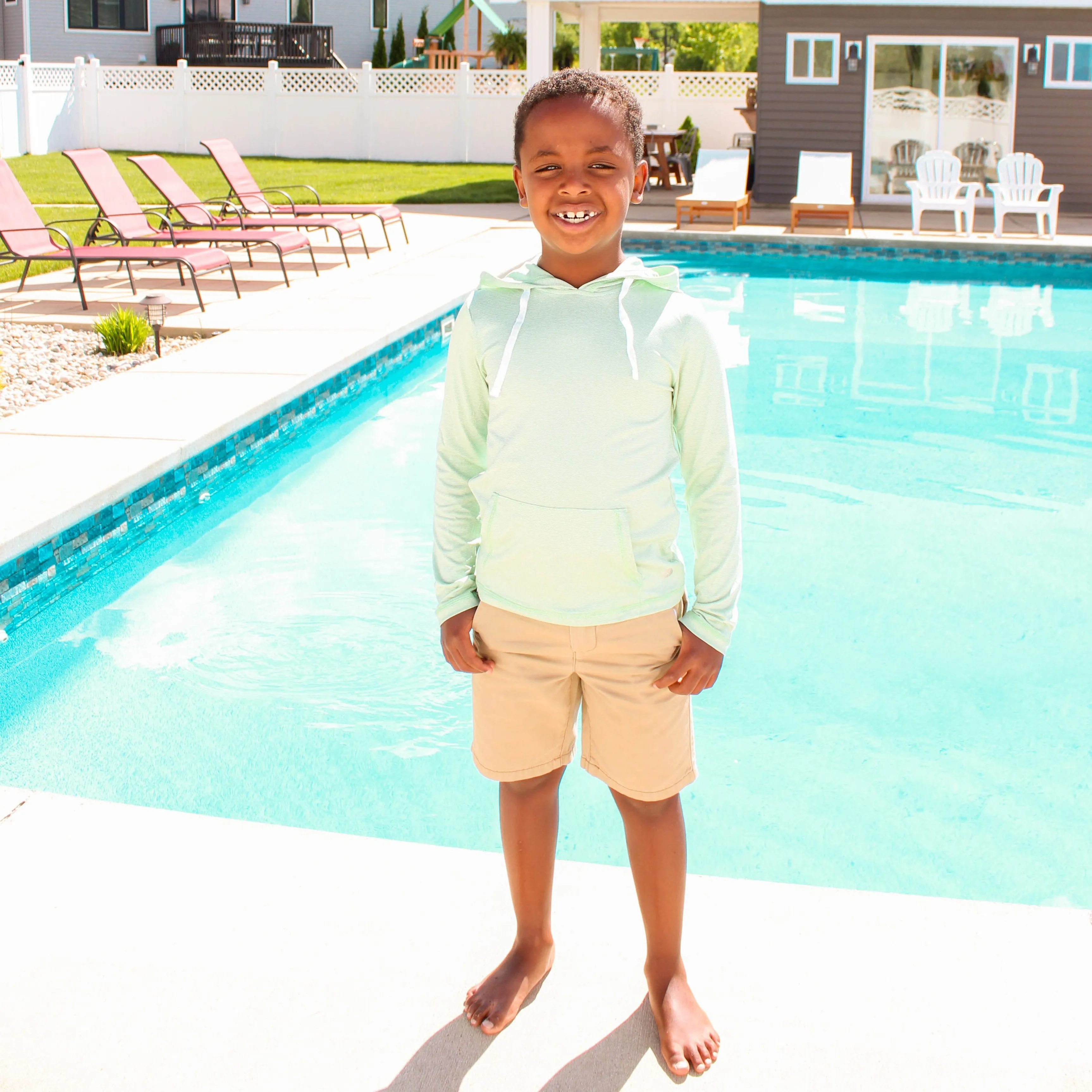 Kids Long Sleeve Hoodie - Light Green