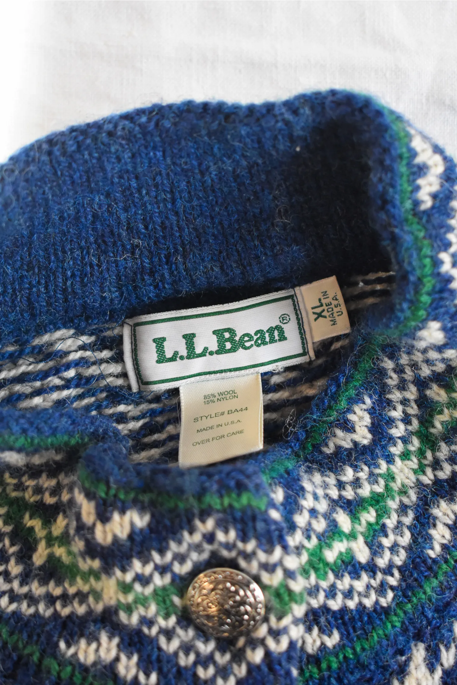 L.L.Bean Vintage knit cardigan, XL