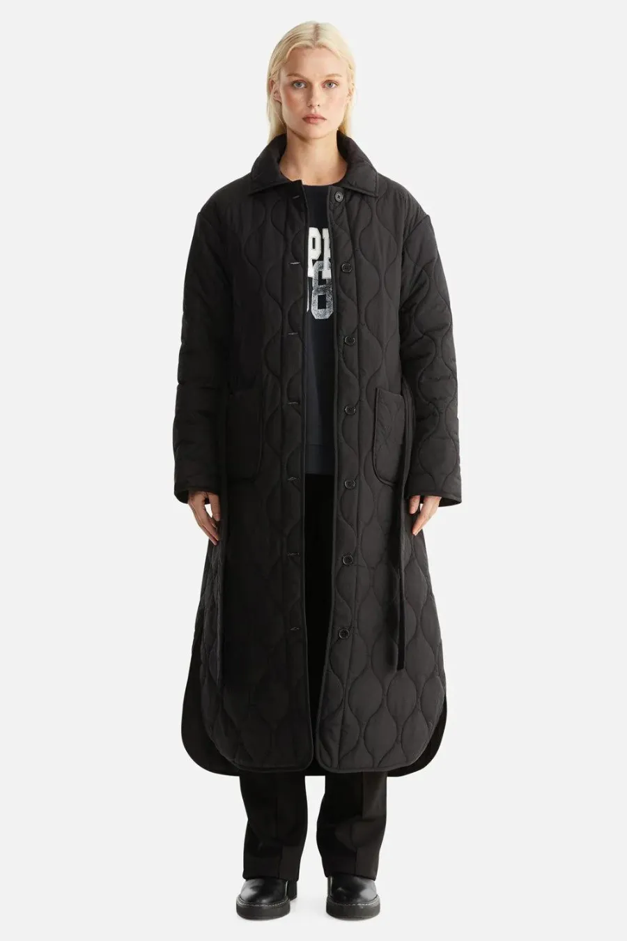 Louise Quilted Puffer Jacket Black