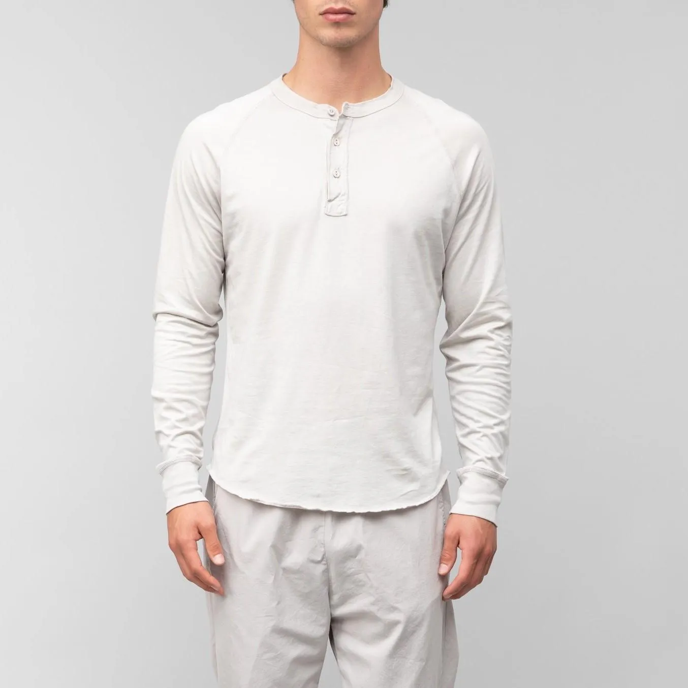 L/S Supima Cotton Henley (Bone)