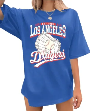 LUKYCILD Oversized Baseball Shirt Women: Vintage Baseball Mom Shirts Baseball Season Graphic Tee Game Day Short Sleeve Tops