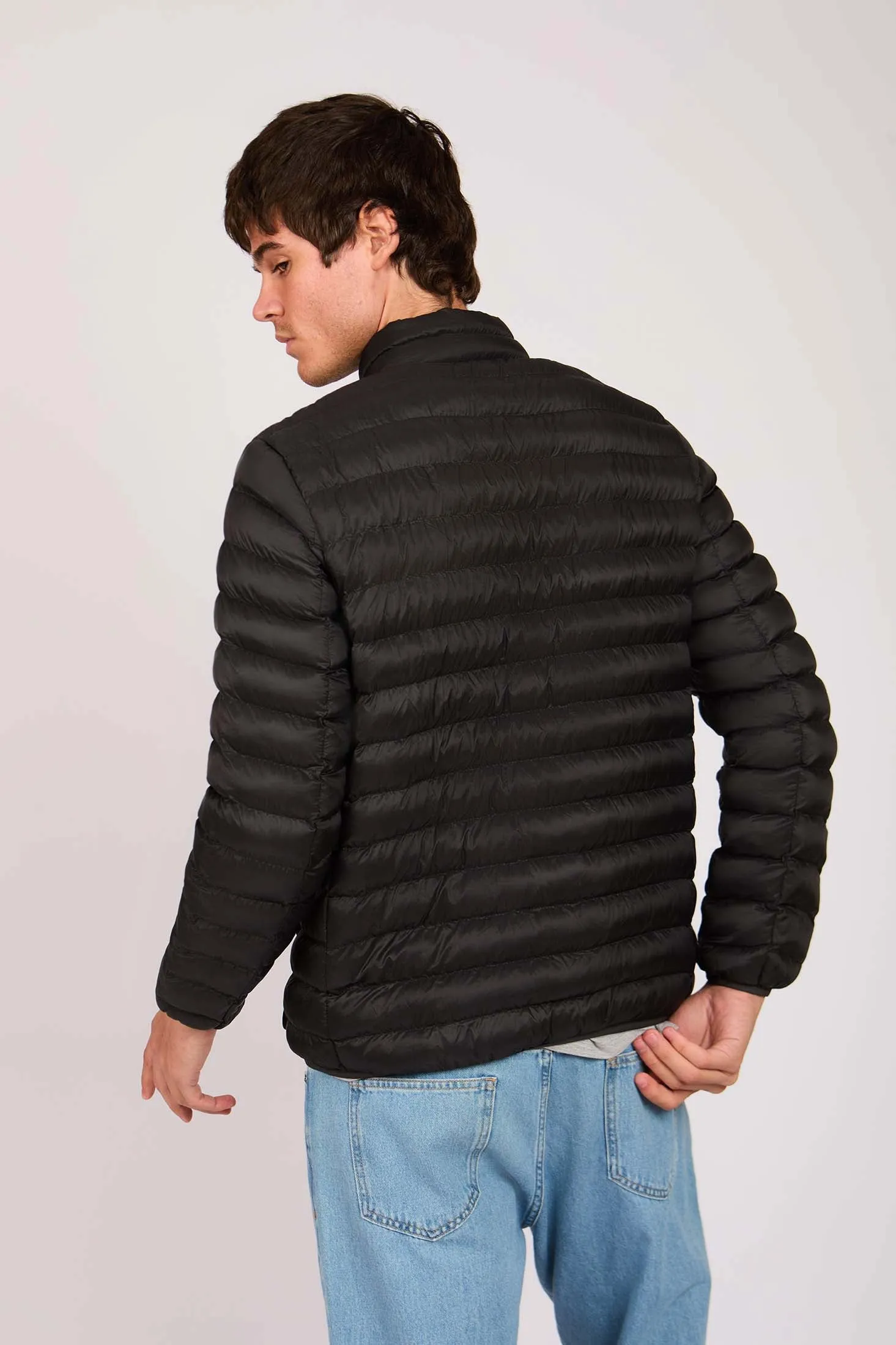 Men Basic Puffer Jacket Black