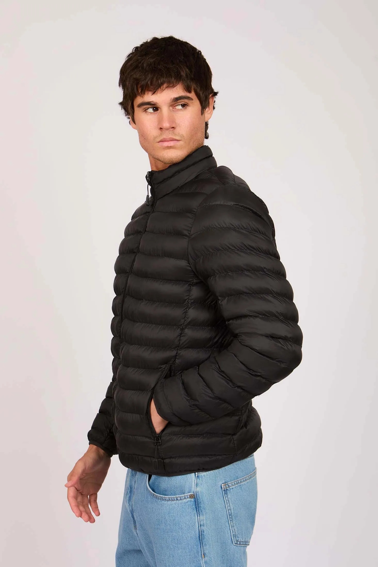 Men Basic Puffer Jacket Black