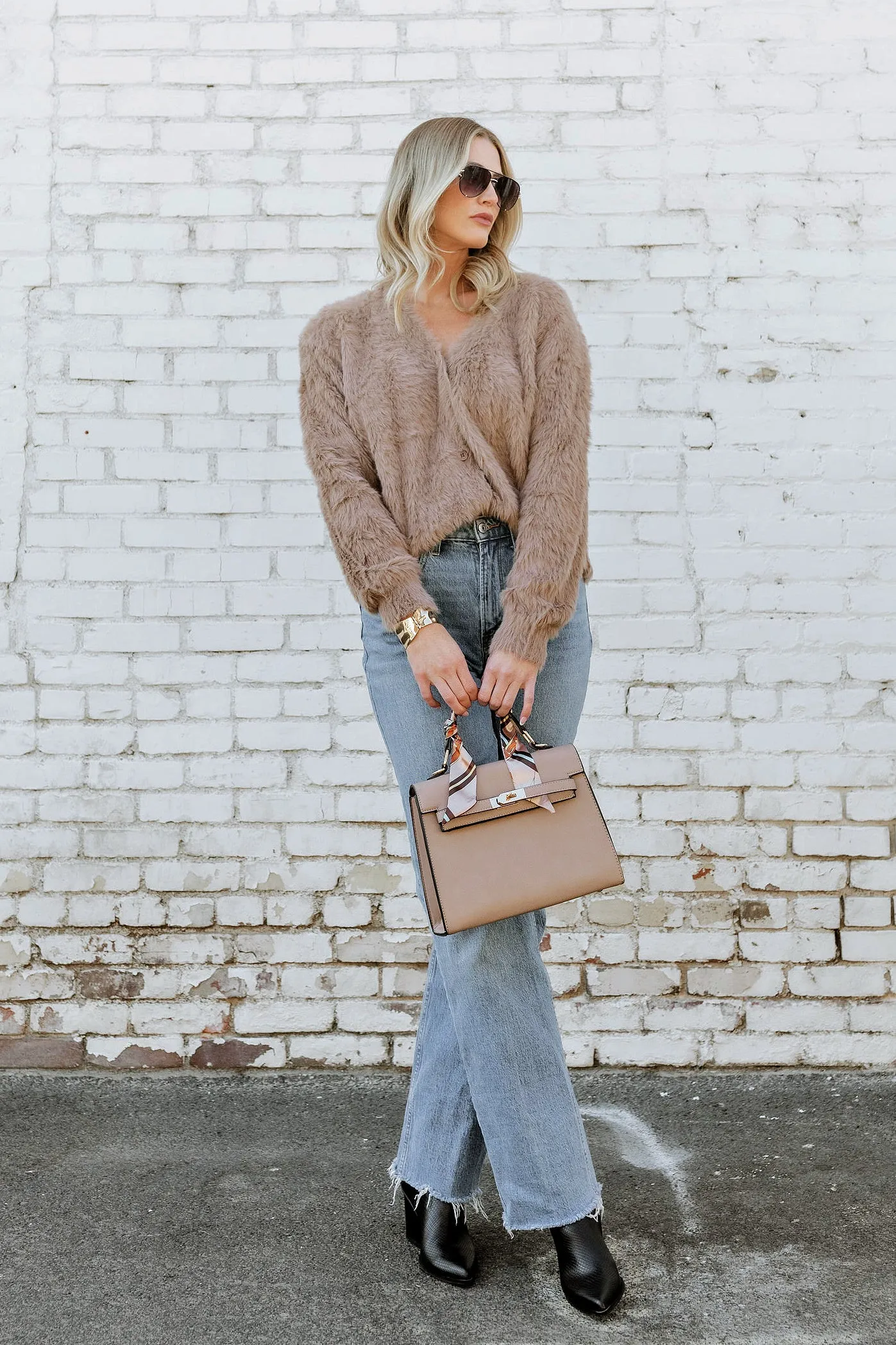 NEW!! Taupe Mohair Cardigan