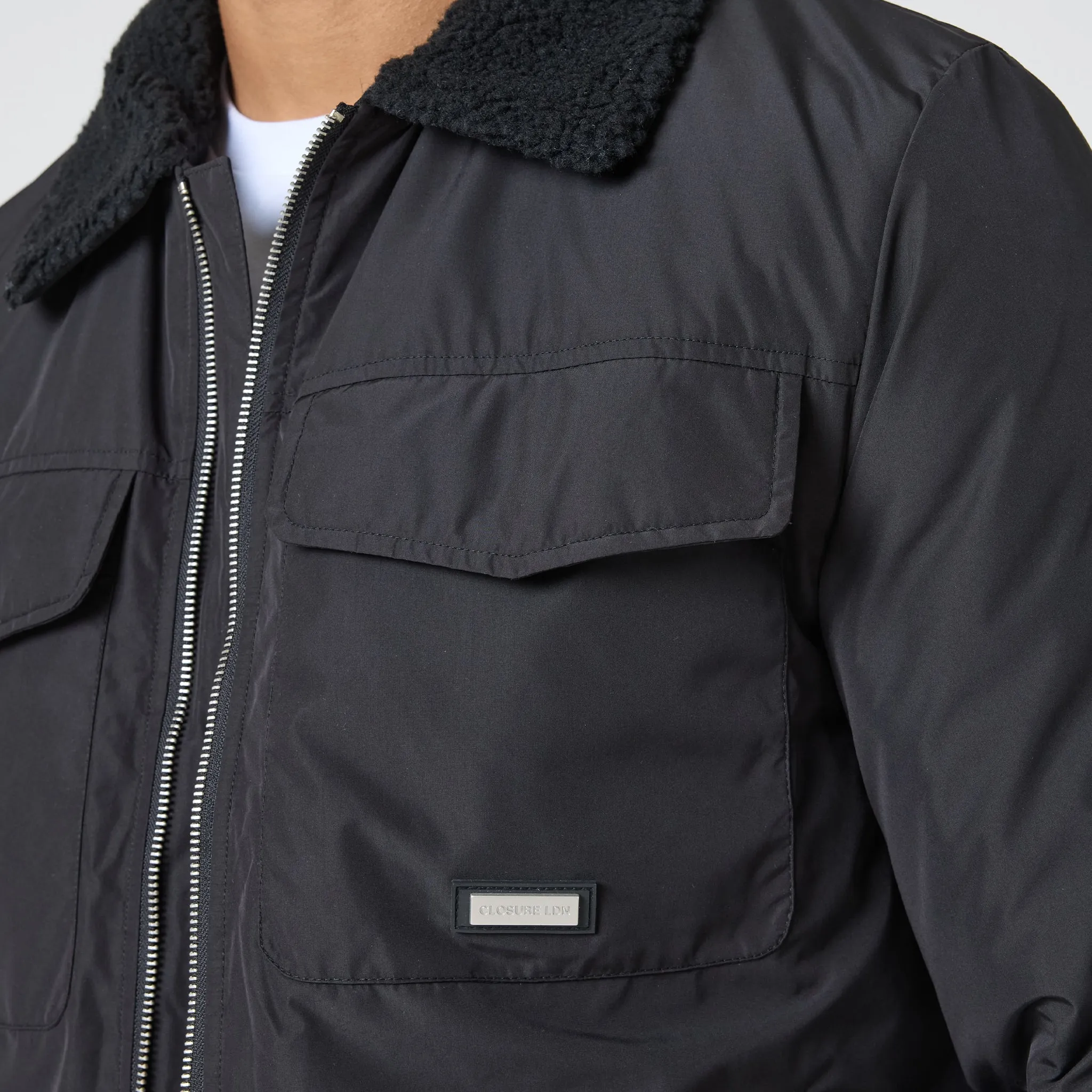 Padded Nylon Smart Jacket | Black