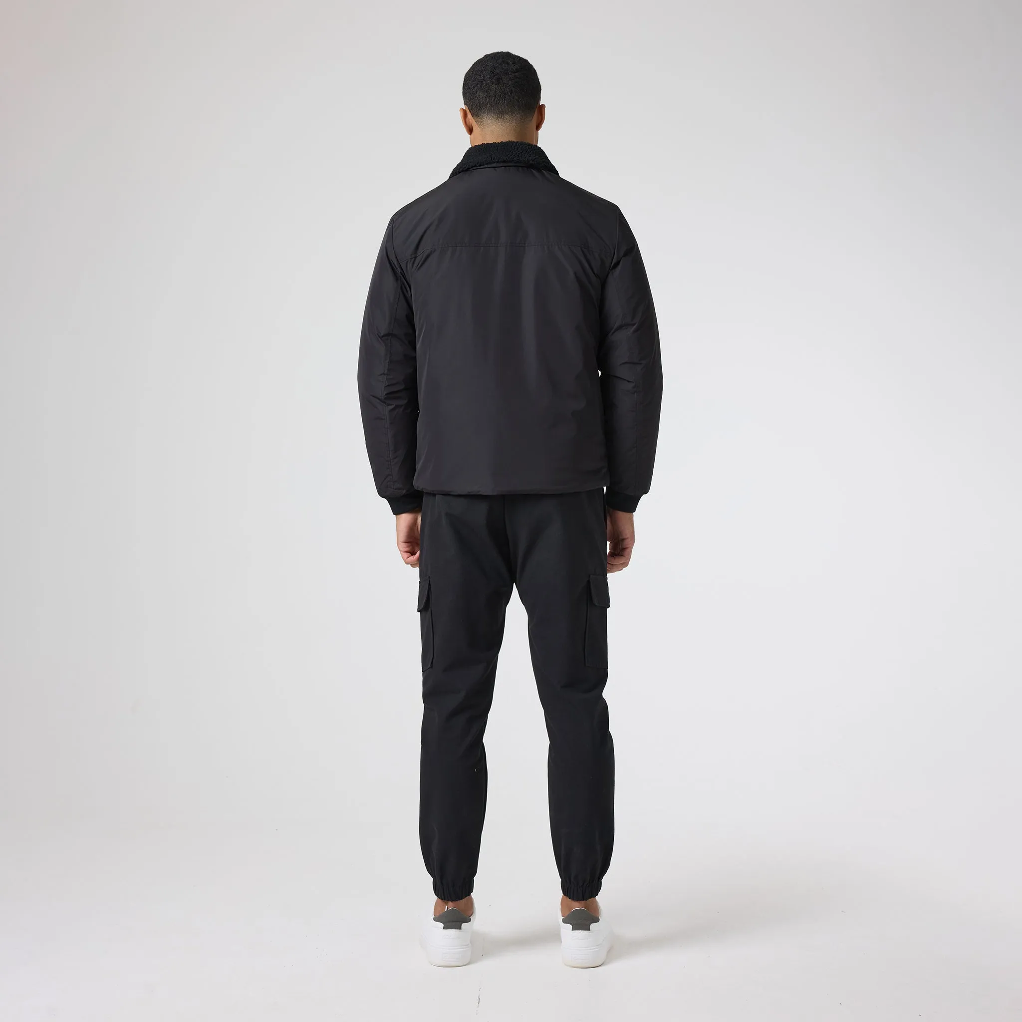 Padded Nylon Smart Jacket | Black
