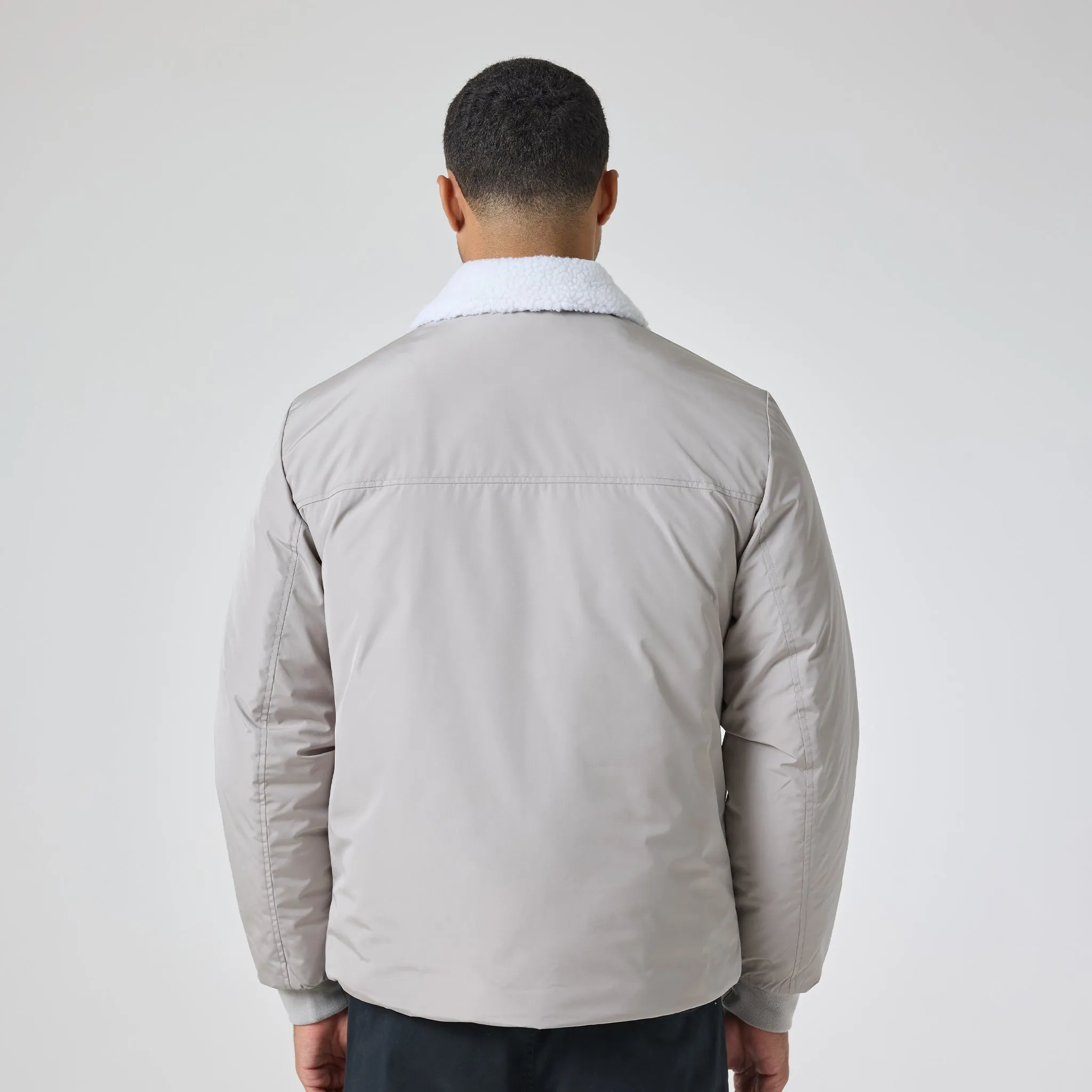 Padded Nylon Smart Jacket | Stone