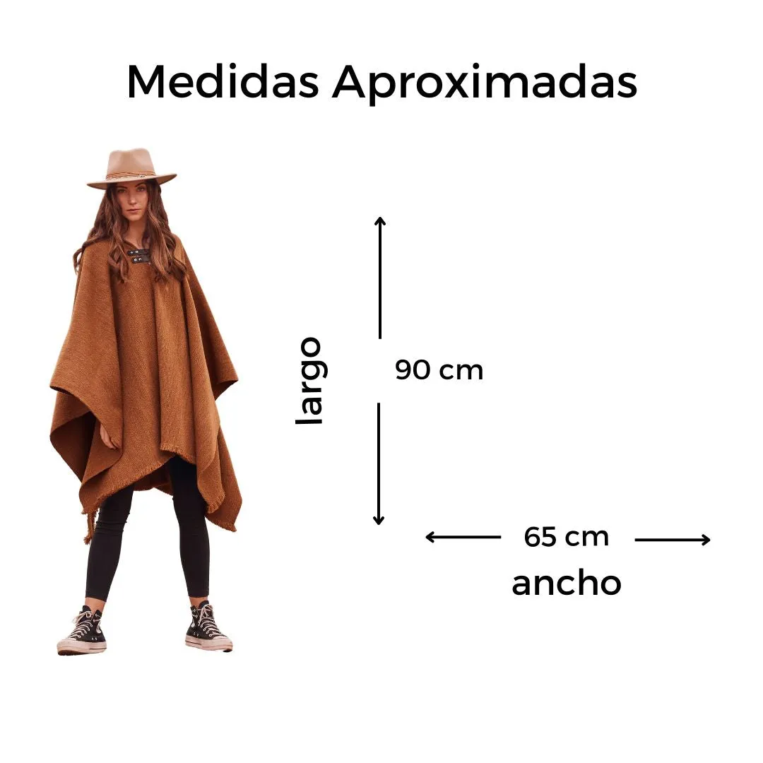 Poncho Corazn Caf Tostado