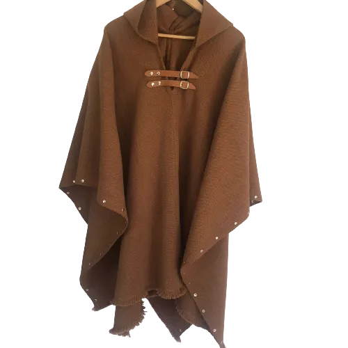 Poncho gorro lana y alpaca Constelacin camel