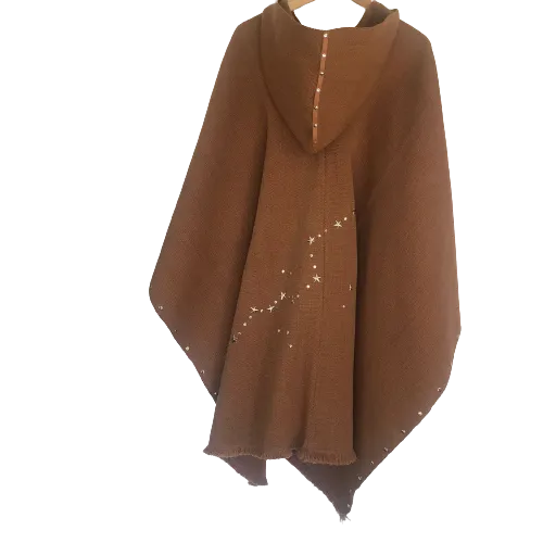 Poncho gorro lana y alpaca Constelacin camel
