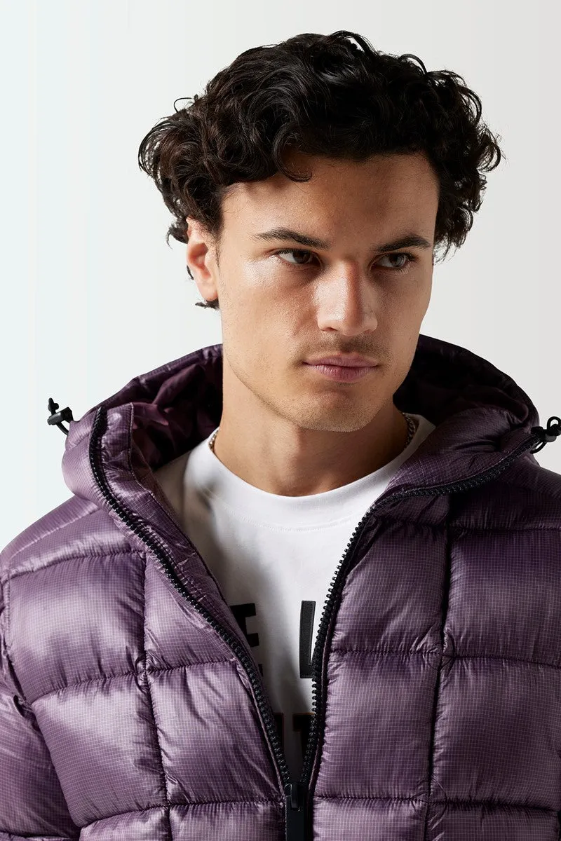 Sheer Puffer Jacket - Plum Perfect
