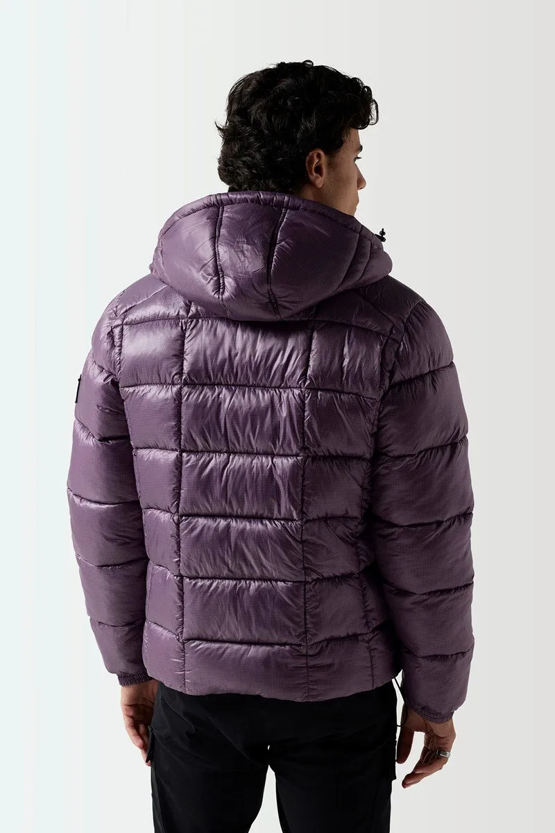 Sheer Puffer Jacket - Plum Perfect