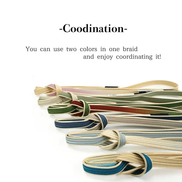 Silk Obijime Kimono Cord / Obijime Belt -Ayatakegumi /6 colors gradation