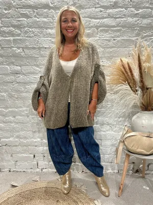 The Chunky Bliss Luxurious Mohair one Button Cardigan