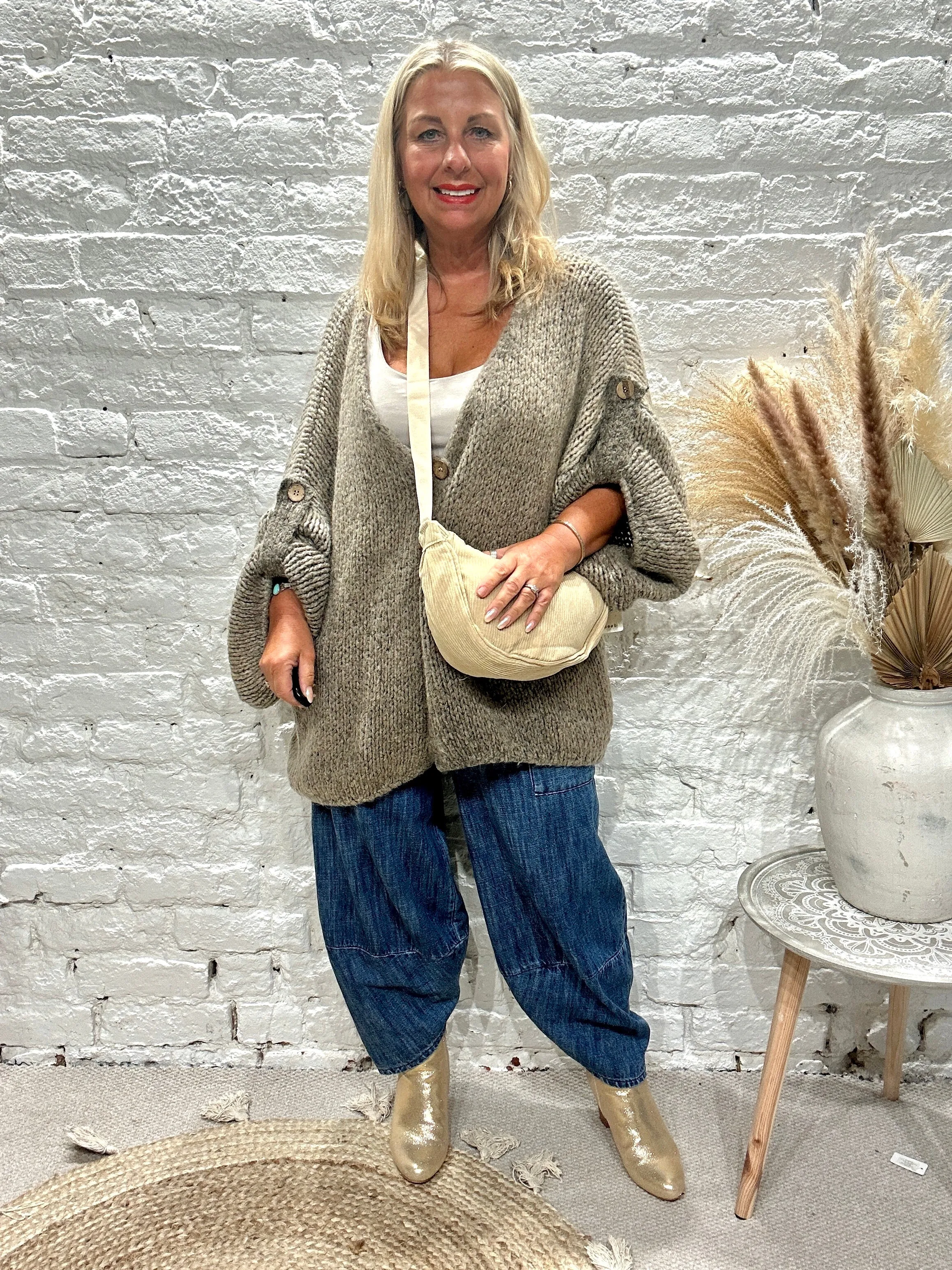 The Chunky Bliss Luxurious Mohair one Button Cardigan