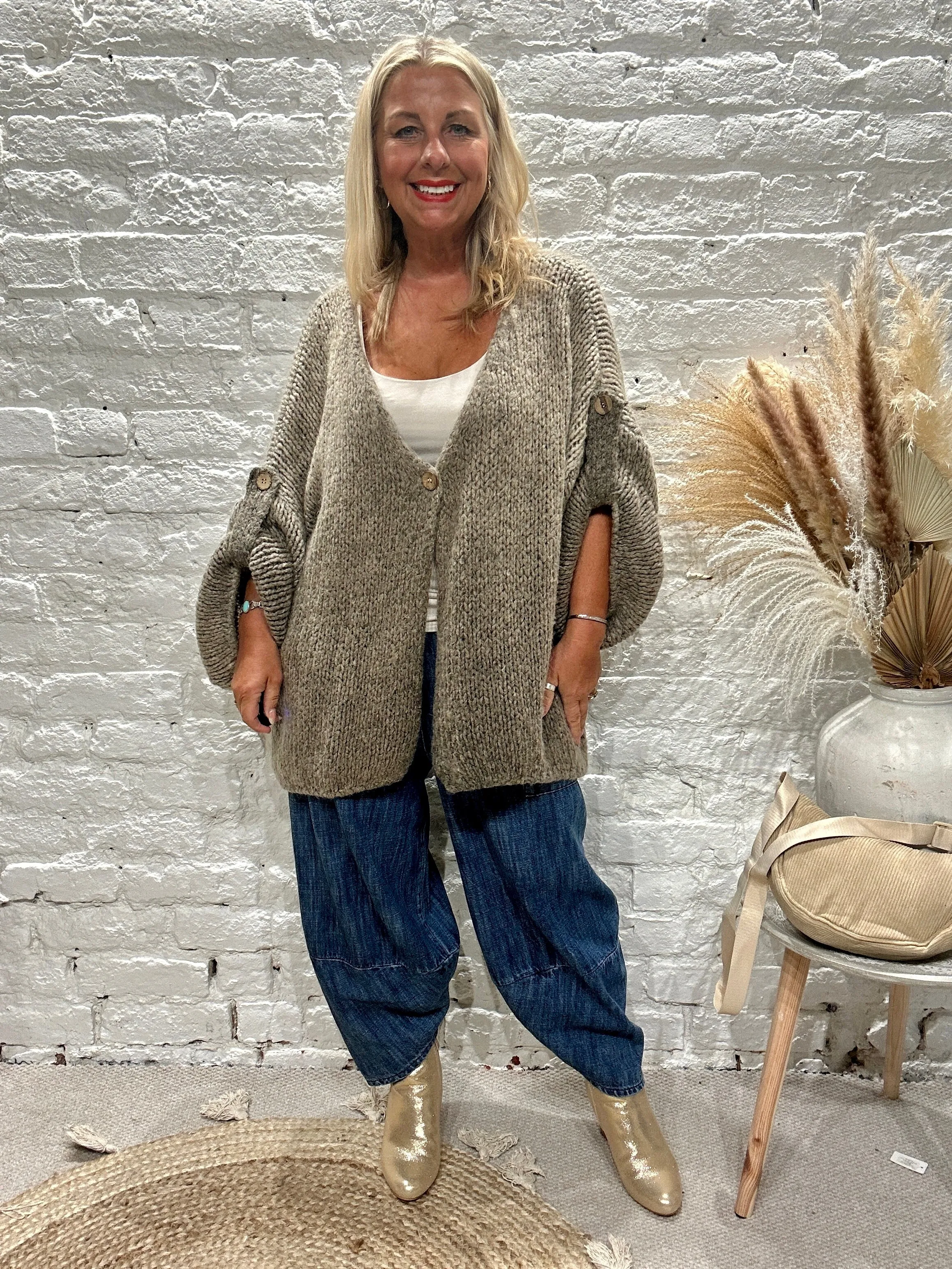 The Chunky Bliss Luxurious Mohair one Button Cardigan