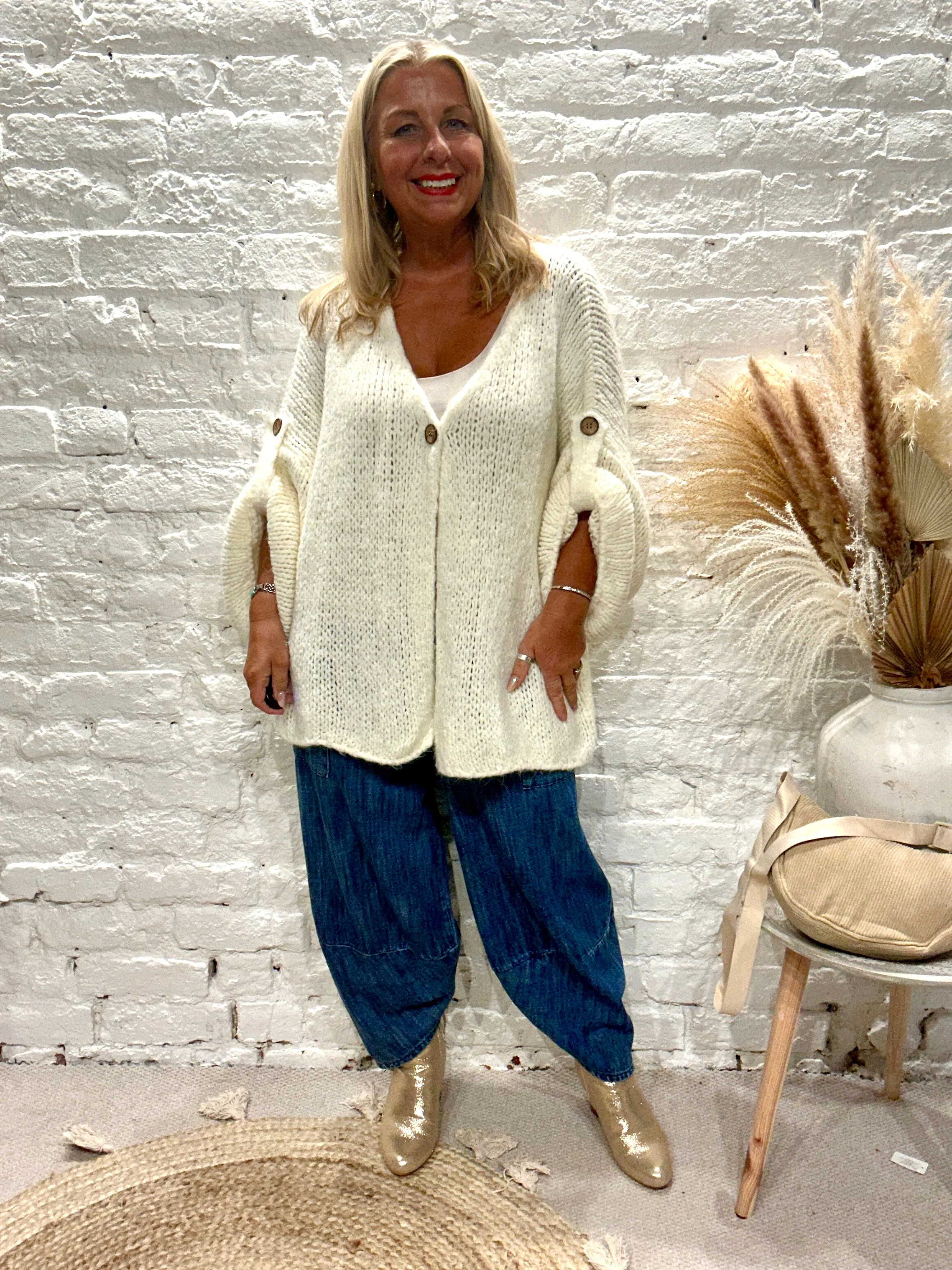 The Chunky Bliss Luxurious Mohair one Button Cardigan