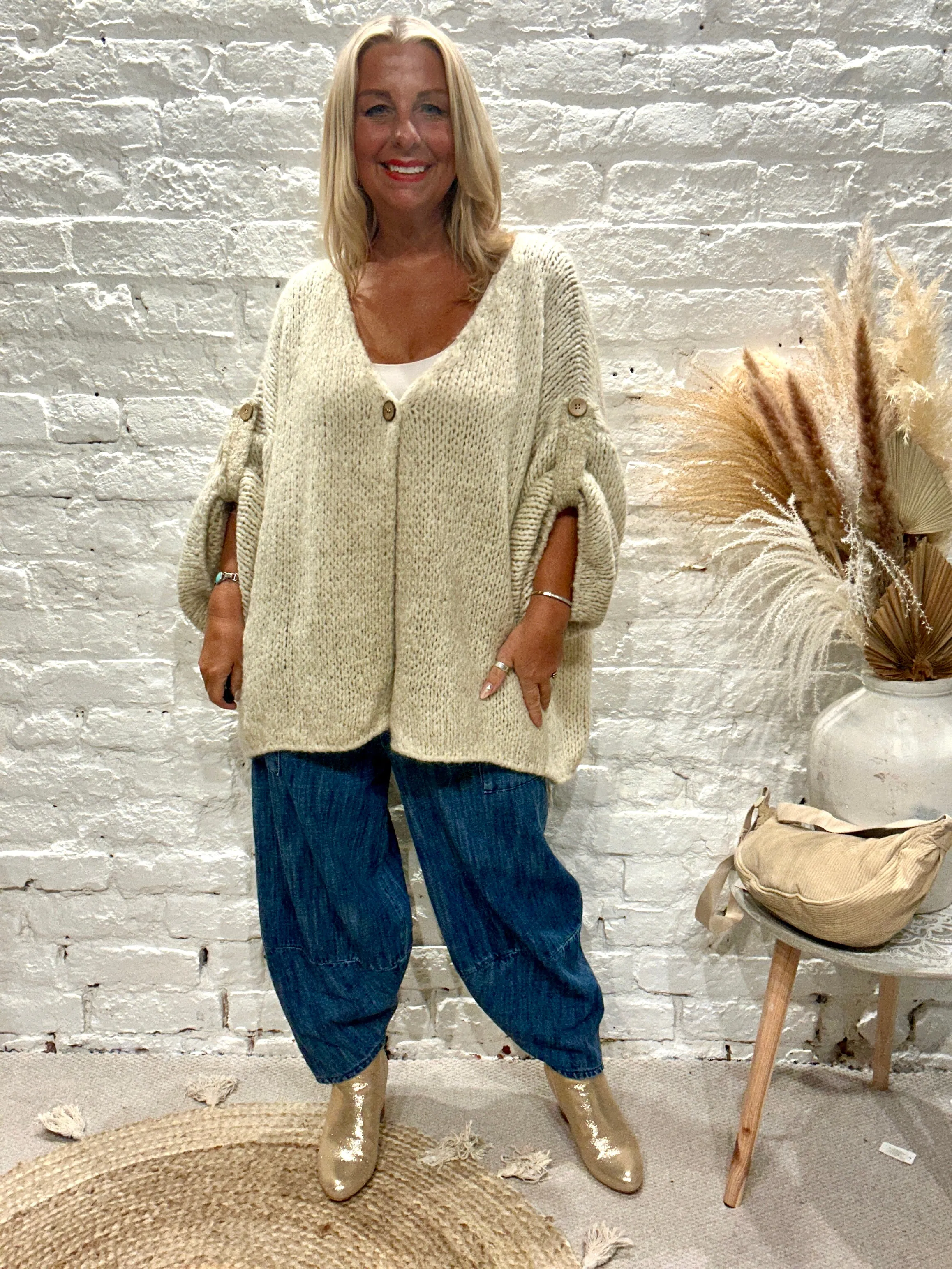 The Chunky Bliss Luxurious Mohair one Button Cardigan