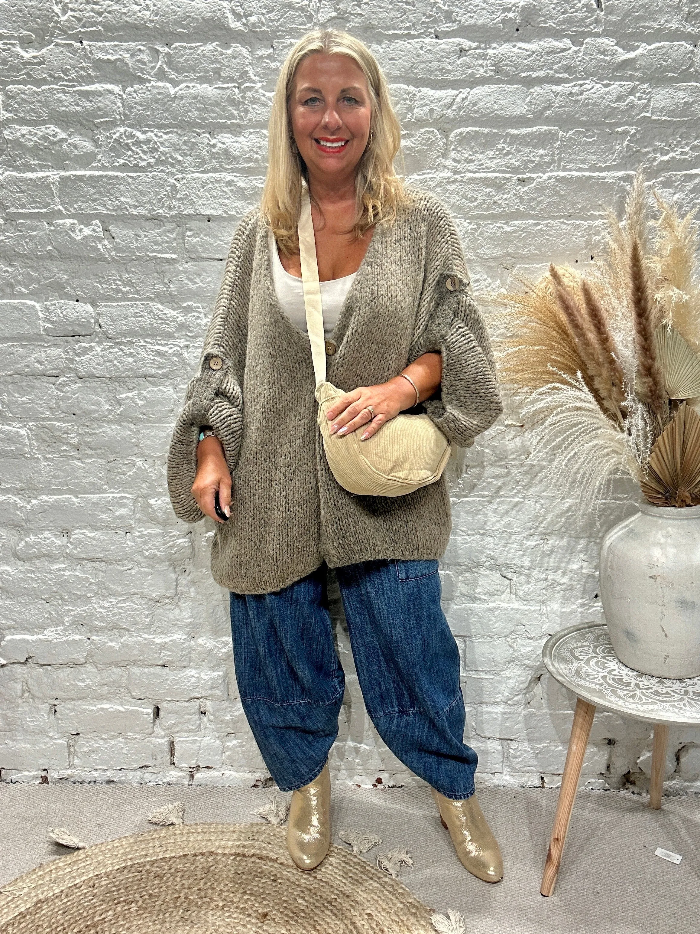 The Chunky Bliss Luxurious Mohair one Button Cardigan
