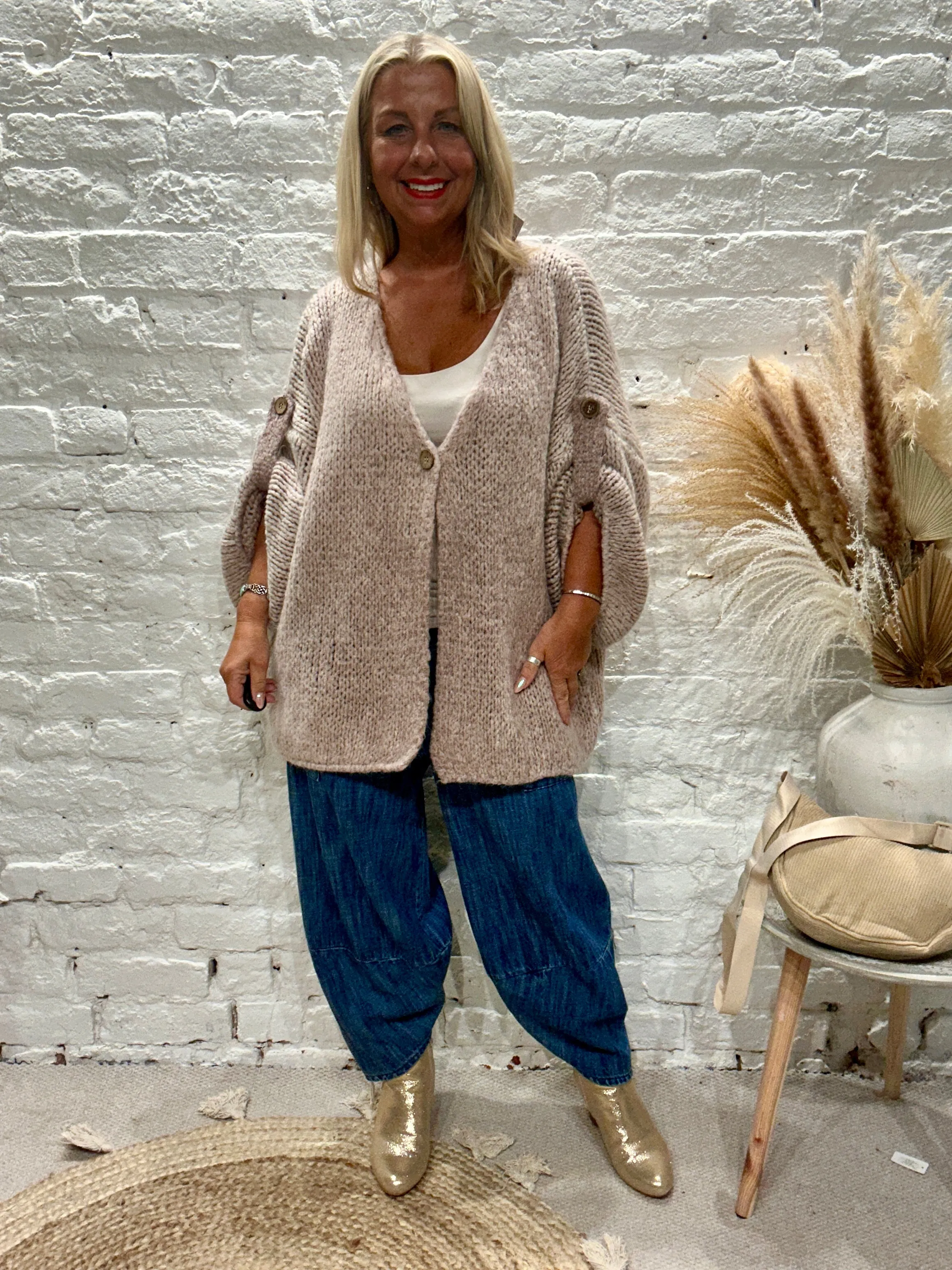 The Chunky Bliss Luxurious Mohair one Button Cardigan