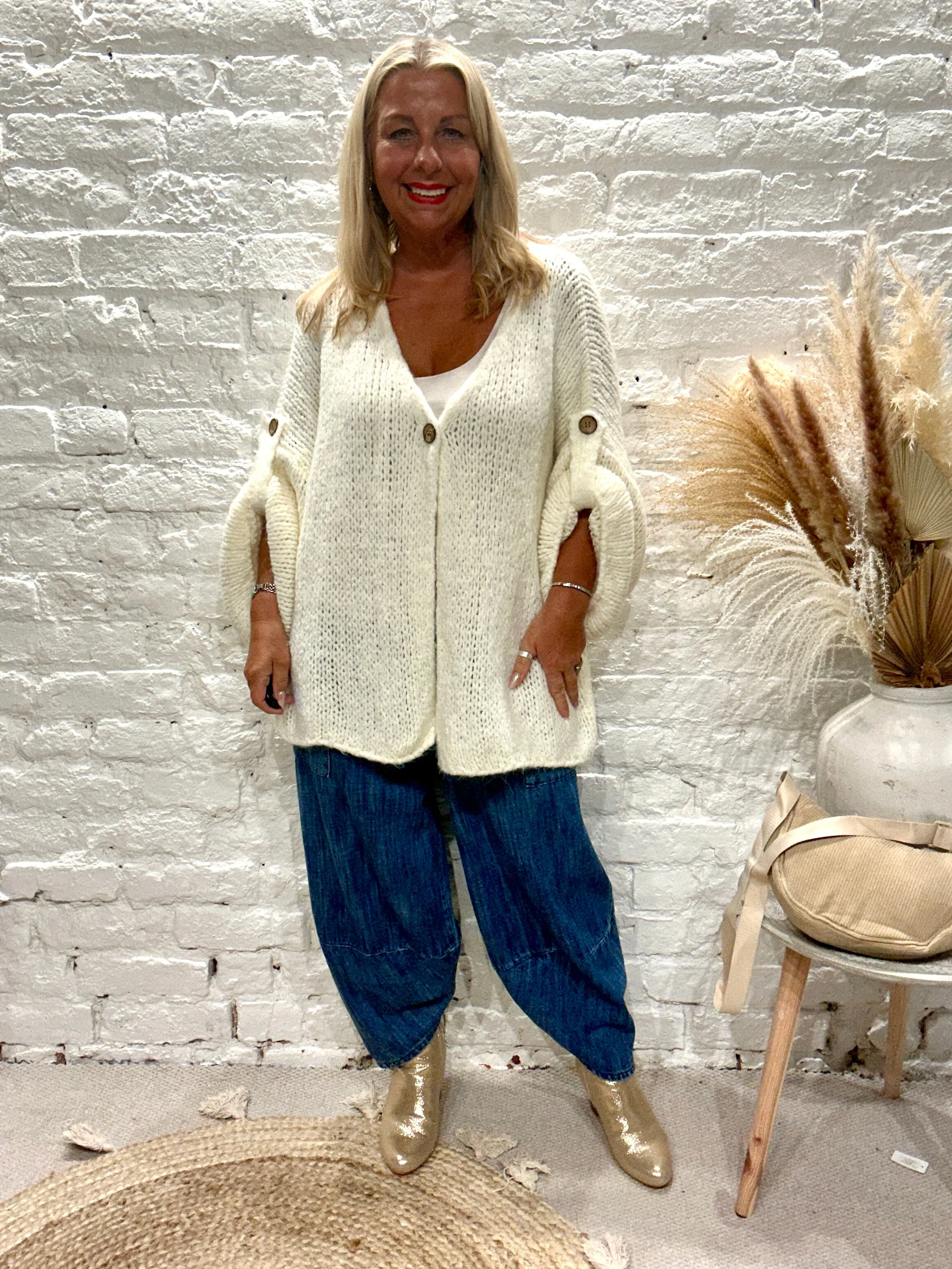 The Chunky Bliss Luxurious Mohair one Button Cardigan