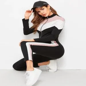 Triple Tone Chevron Zipper Tracksuit