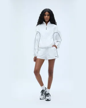 Varsity Track Short - White/Navy Blue