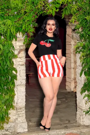 Vintage Cherry Graphic Women's Short Sleeve T-Shirt | 7 Colors | Pinup Couture