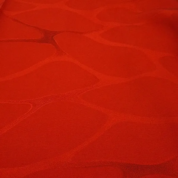 Vintage Haori Kimono Jacket Silk, Vivid Red base, Waves and Rippling Water Motif