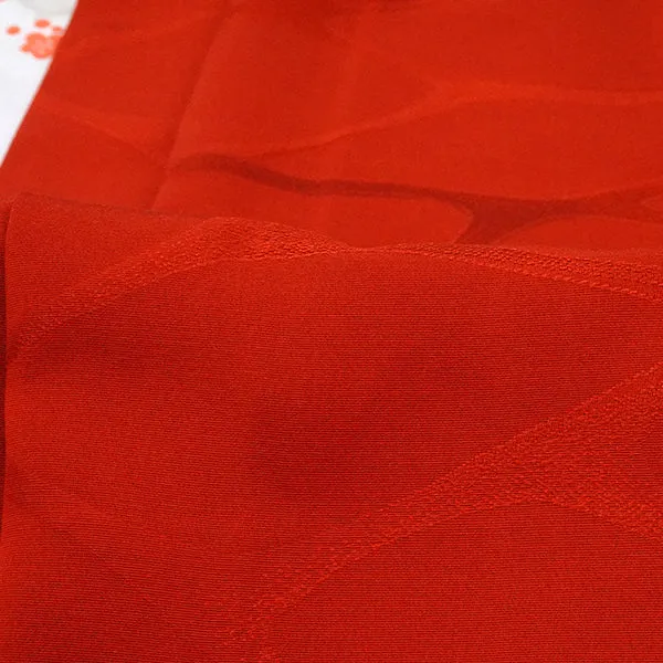Vintage Haori Kimono Jacket Silk, Vivid Red base, Waves and Rippling Water Motif