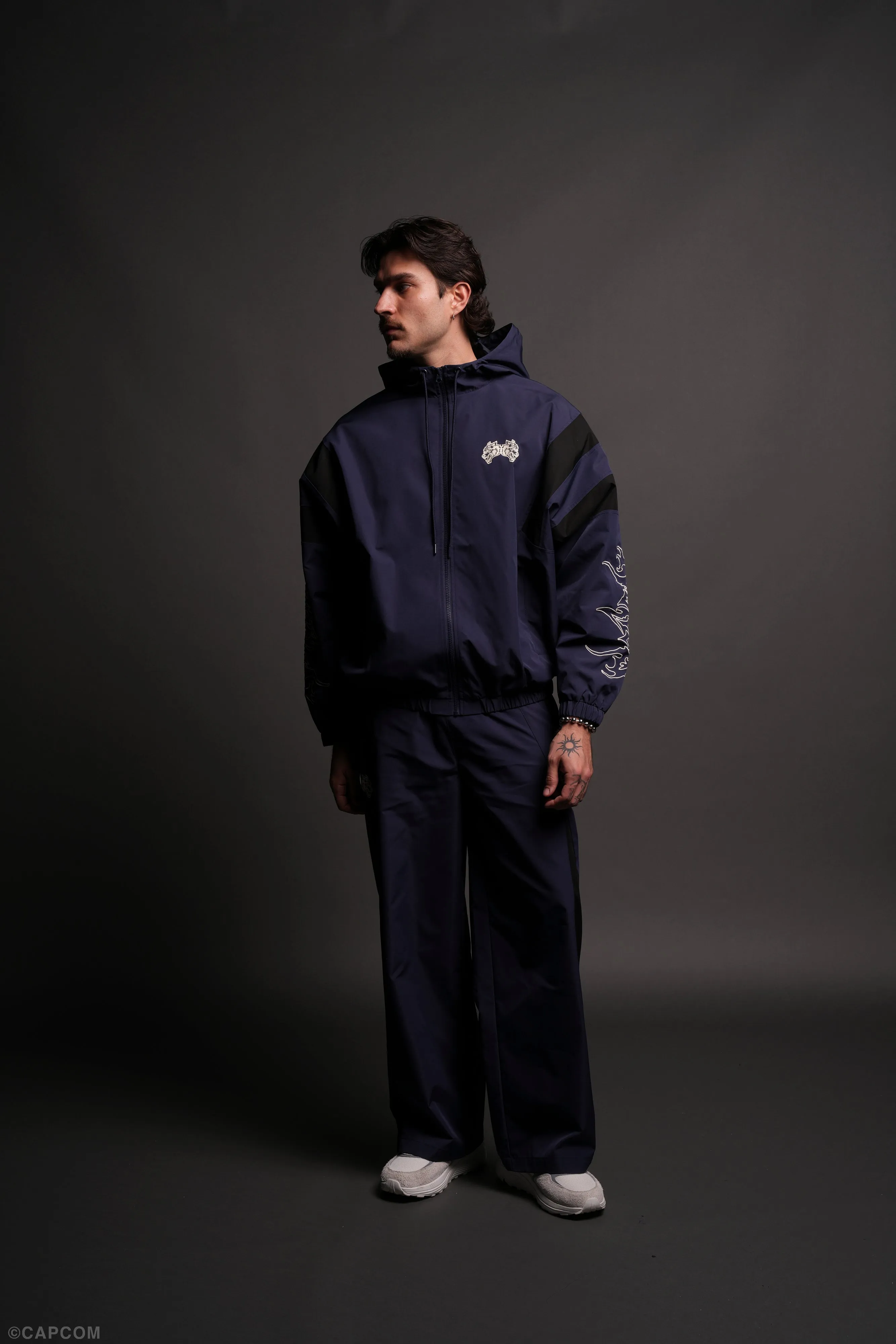 Wolves Hesh Brolic Track Jacket in Storm Blue/Black