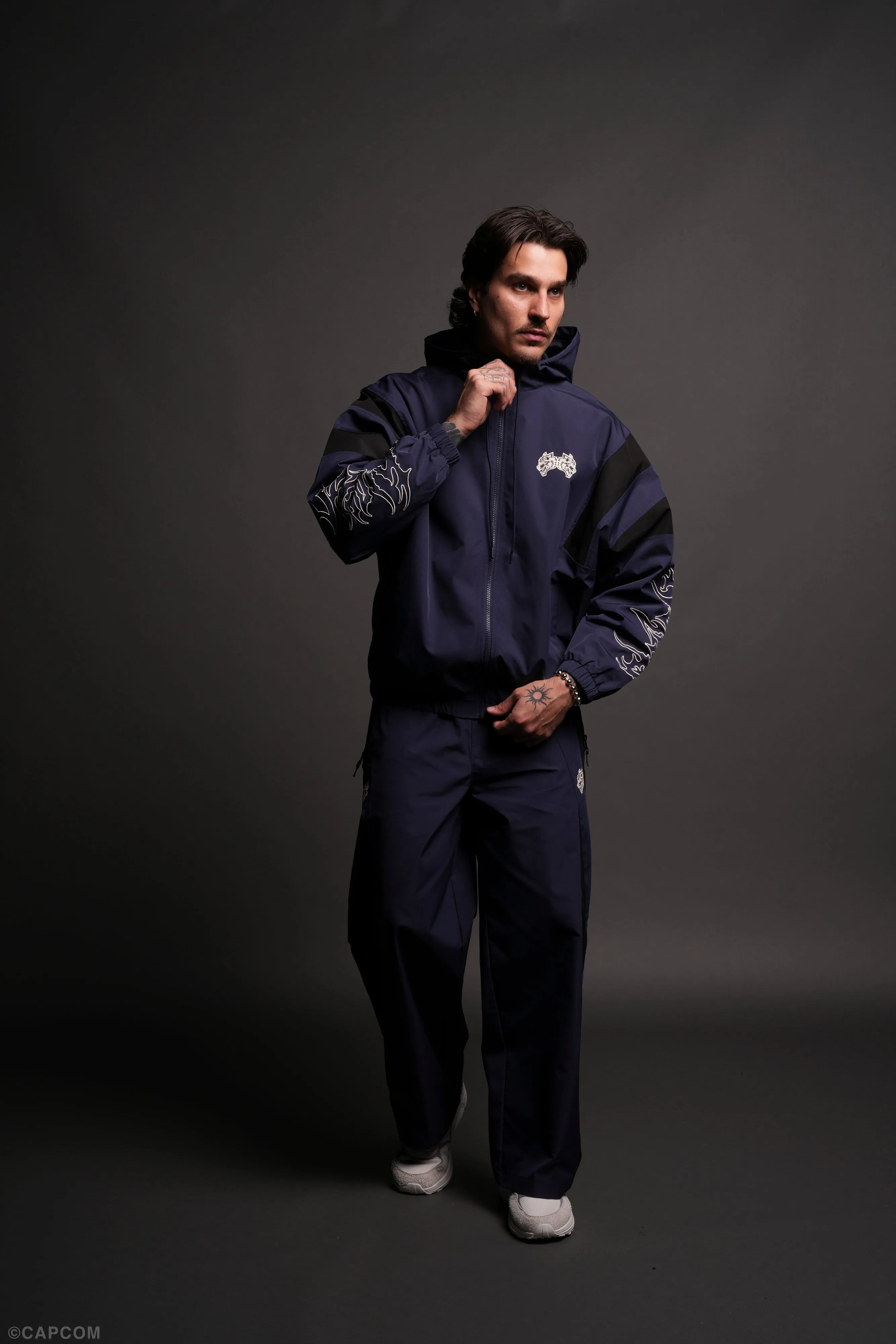 Wolves Hesh Brolic Track Jacket in Storm Blue/Black