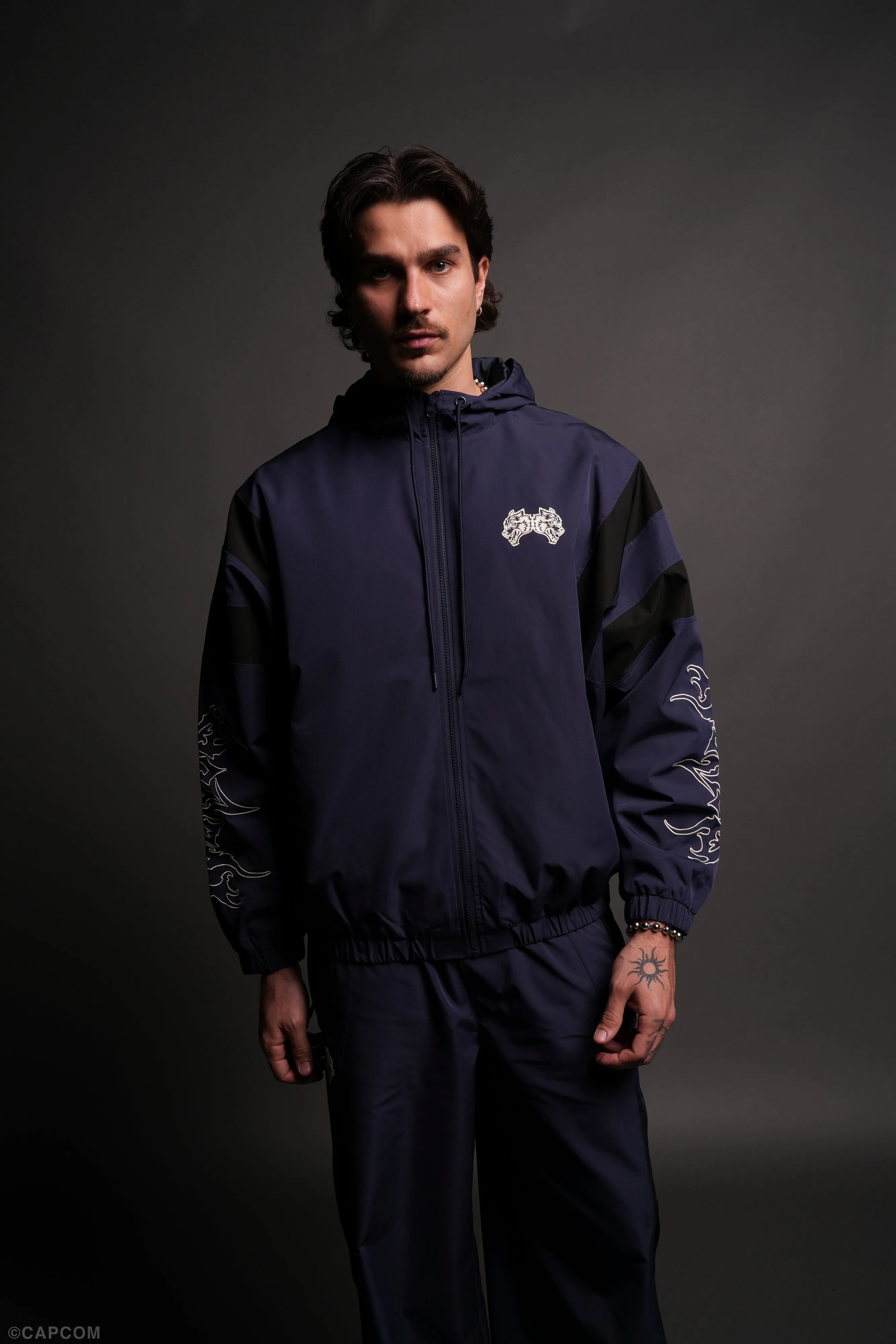 Wolves Hesh Brolic Track Jacket in Storm Blue/Black
