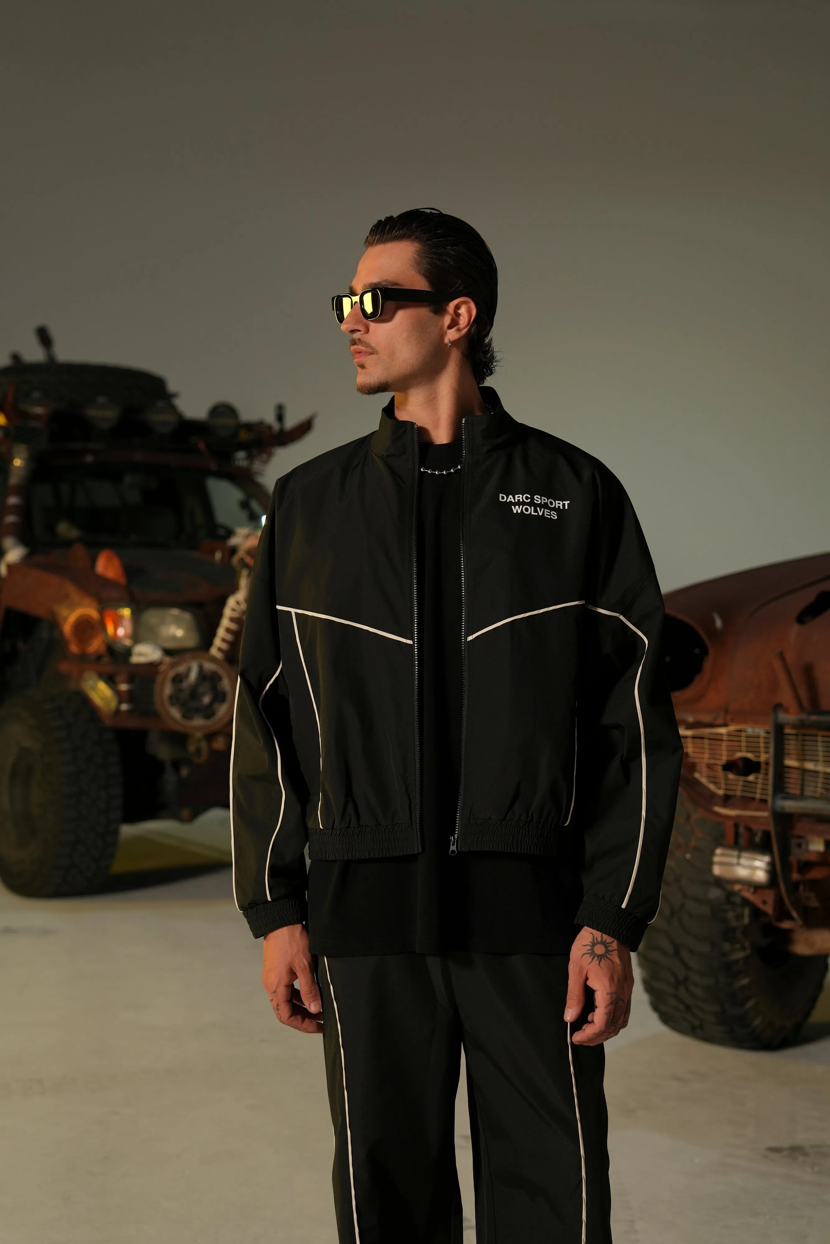Wolves Quinn Unisex Track Jacket in Black